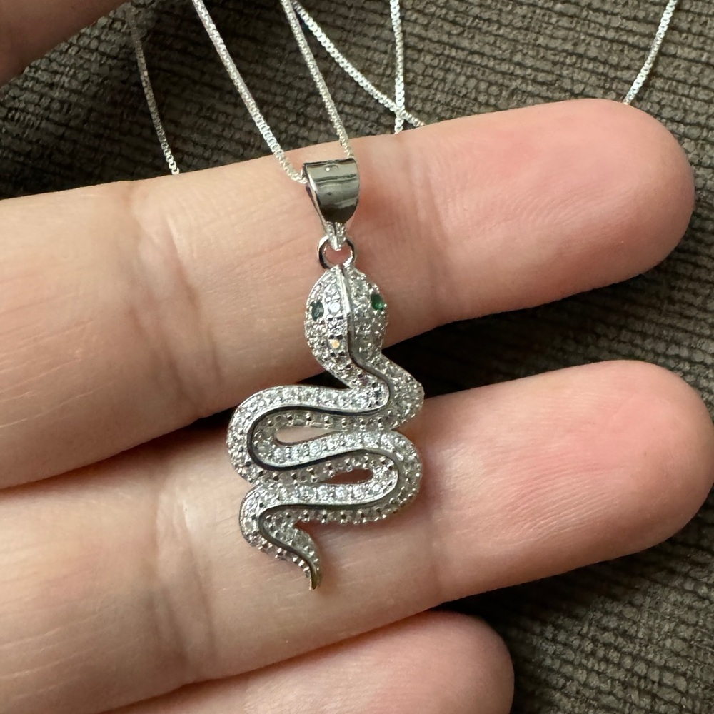 Sterling silver snake necklace
